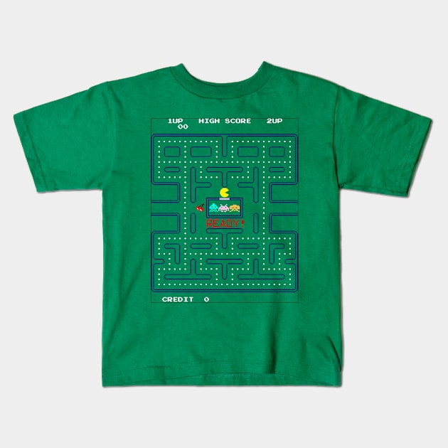 Pacman invaders ! Kids T-Shirt by MadHorse